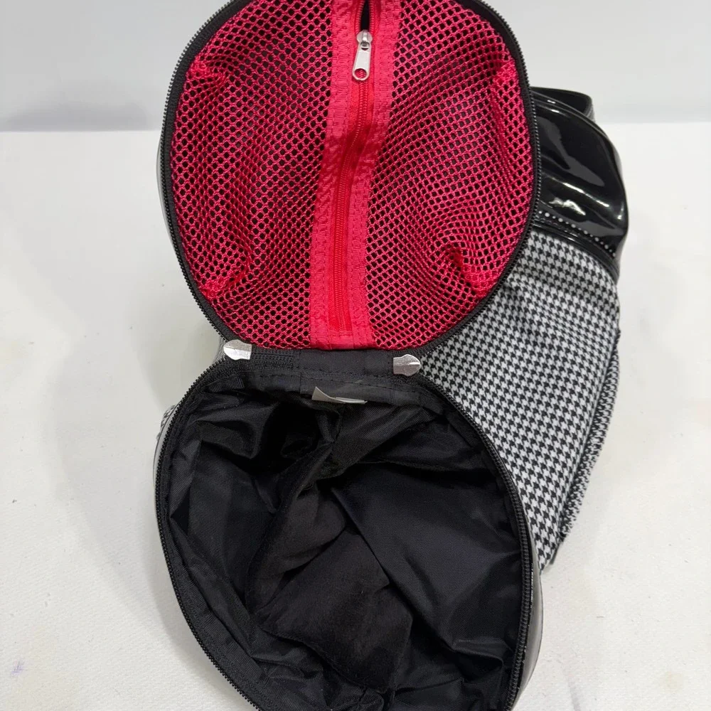 Nike Houndstooth Cylinder Crossbody Bag Black White TG0071-061 Y2K Patent Trim